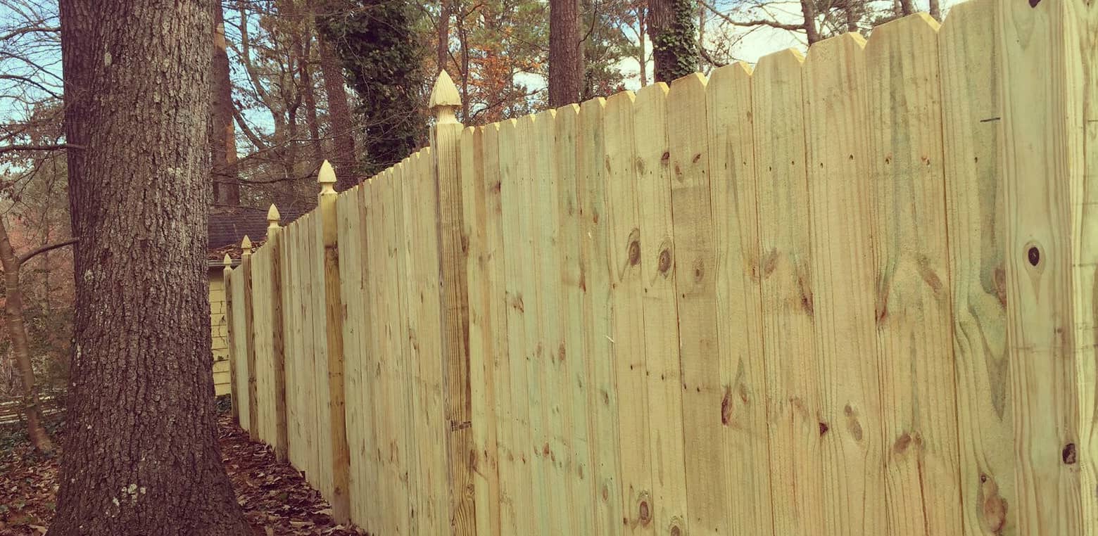 Straight Privacy Fence - Pine Wood - 6 Ft High with French Gothic Posts.jpg